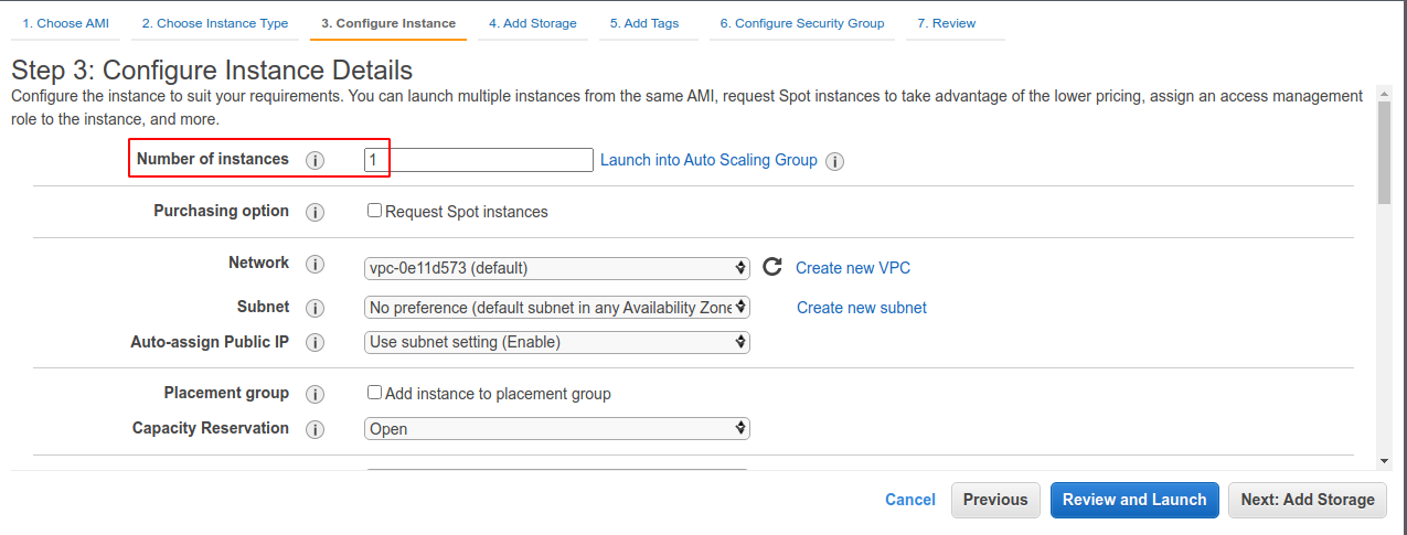 configure instance