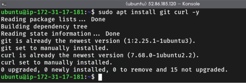 install git and curl